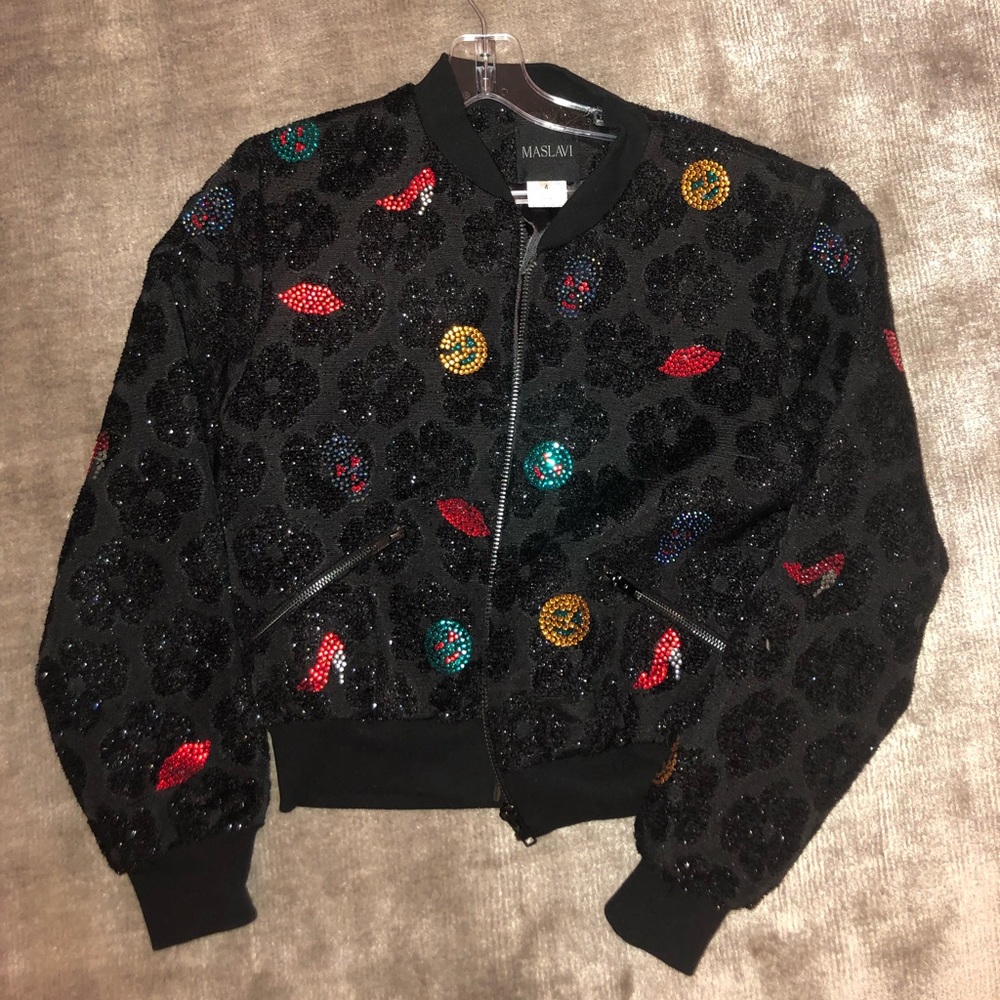 Sequin Bomber Jacket - image 1